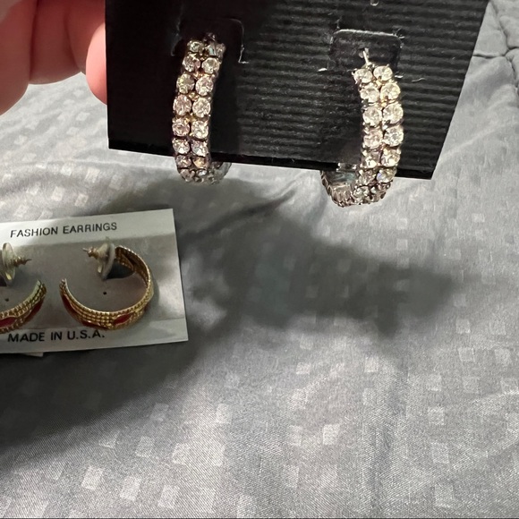 Lot of two round hoop earrings original card Amanda smith fashion - Picture 7 of 10